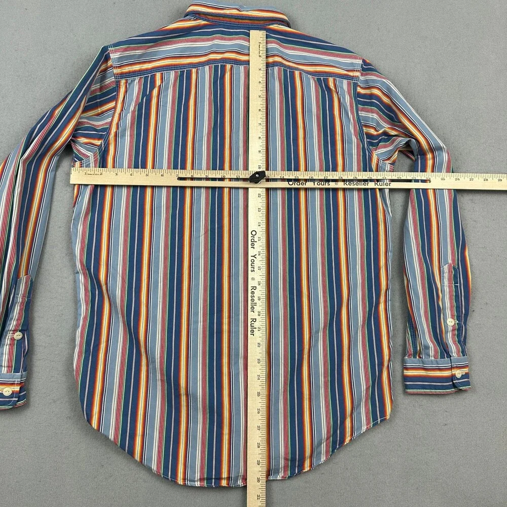 Polo Ralph Lauren Shirt Men Medium Multi Color Striped Long Sleeve Button Down M
